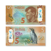 New Zealand 5 Dollars, IBNS Banknote of the Year 2015, B137a, P191, UNC - Robert's World Money - World Banknotes